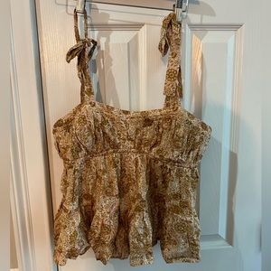 ULLA Johnson Shoulder-Tie Tank Blouse (Size 4)